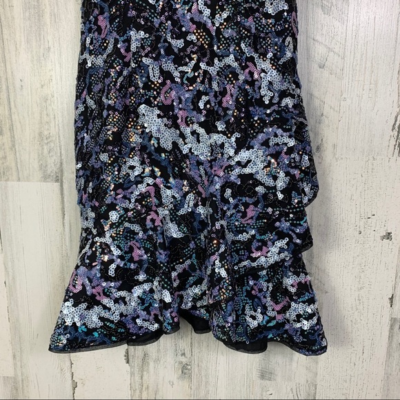 Aidan Mattox Sequin A-Line Mini Halter Dress - Picture 4 of 14